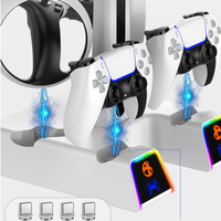 Station d'accueil de charge pour contrôleur de jeu PS VR2/PS5 Base de chargeur rapide double magnétique pour présentoir de stockage de casque PSVR2 VR