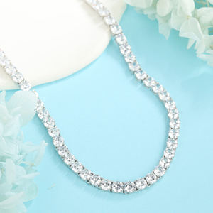 Kirin Collier chaîne de tennis de luxe pour femme en argent sterling 925 4mm zircon cubique bleu Style tendance pour l'engagement avec des <span class=keywords><strong>étincelles</strong></span> - Product Image 5