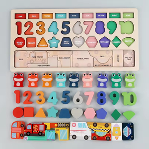 Giocattoli <span class=keywords><strong>Montessori</strong></span> in <span class=keywords><strong>legno</strong></span> Puzzle di corrispondenza Multi-stile logaritmico bordo Fine abilità motorie giocattoli per ragazzi ragazze - Product Image 2