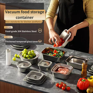 Recipiente de Almacenamiento de Alimentos de Acero Inoxidable al Vacío, Hermético y a Prueba de Agua, con Tapa de Vidrio, de Alta Calidad y Gran Venta - Product Image 4