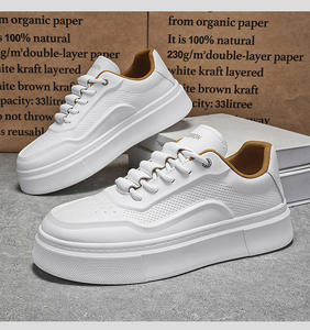 أحذية رجالية جديدة قابلة للتنفس باللونين الأسود والأبيض، أحذية رياضية عصرية متعددة الاستخدامات بنعل سميك، أحذية كاجوال عصرية - Product Image 5