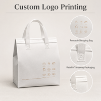 Sac isotherme personnalisé en non-tissé pour la livraison de repas à emporter, avec doublure en feuille d'aluminium, sac de vente au détail réutilisable