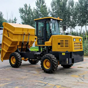 7 Ton Site Dumper Gelede Mini Dumper Tipper Utility Truck 180 Graden Roterende Hopper Kipper Hydraulische Kanteltrucks