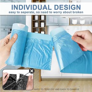 4 Gallon Trash Bags Drawstring Strong Small Garbage Bags, Unscented Trash Can Liners for Bathroom Restroom Office <b>Kitchen</b>, Blue - Product Image 3