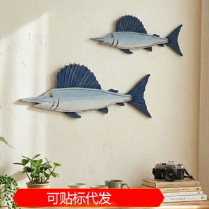 Mediterranean Style 3D Fish <b>Wall</b> Decoration Blue Irregular Shape Home <b>Decor</b> Hanging Item - Product Image 5