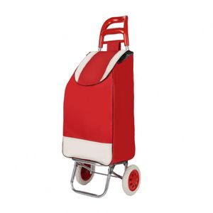 Chariot de courses pliable violet avec roues et sac amovible, chariot de courses à roulettes avec sac à roulettes - Product Image 1