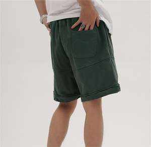 Shorts de course cargo en molleton épais à taille haute pour homme, logo personnalisé brodé, respirant, shorts de plage - Product Image 3
