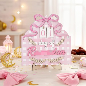 Calendrier du Ramadan en bois, taille moyenne, en buis, pour décoration intérieure, support de compte à rebours pour la maison et la décoration de ferme - Product Image 1