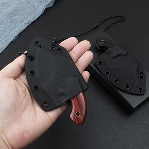 Ascia Piccola HK SS218 Damascus Personalizzabile OEM, Coltello da Giardino Multifunzione in Acciaio Inox con Manico in Legno, Punta a Clip 8mm - Product Image 4