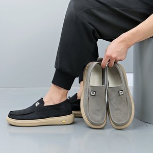 Chaussures en <span class=keywords><strong>toile</strong></span> respirantes pour hommes, design <span class=keywords><strong>sans</strong></span> <span class=keywords><strong>lacets</strong></span>, semelle légère en PVC, confortables pour l'intérieur et l'extérieur, baskets décontractées, tendance 2026 - Product Image 3
