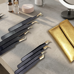 Pinzas para Pestañas de Punta Fina de Acero Inoxidable para Extensiones de Pestañas, Herramienta Profesional para Extensiones de Pestañas 170 - Product Image 2