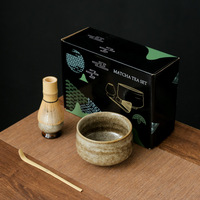 Ensemble de thé Matcha en céramique artisanale, fouet à thé japonais, bol à Matcha, coffret cadeau 100 Benli, écologique, vente chaude en usine