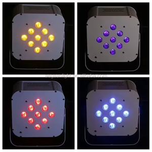 9x12W rgbwa UV 6in1 Led Sân Khấu không dây mệnh ánh sáng DJ Slim uplight 6in1 pin Powered LED mệnh đèn - Product Image 2