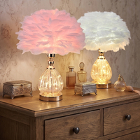 Lampe de bureau à plumes E27, 3 températures de couleur, lampe de table décorative moderne pour la décoration de la maison et du bureau