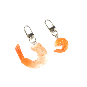 Lindo Mini Camarón 3D caucho personalizado PVC llavero mosquetón bolsa colgante con comida Artificial para personalización - Product Image 4