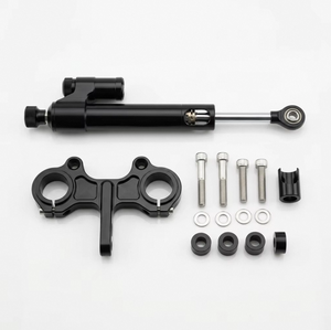 Ensemble de stabilisateurs de direction de <span class=keywords><strong>moto</strong></span> personnalisés de qualité supérieure, couleurs noir et argent - Product Image 3