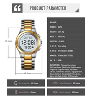 Jam Azan, Stopwatch Digital Tahan Air 30M dengan Kompas Kiblat & Gerakan Digital