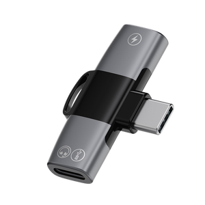 Adaptador de Auriculares, Adaptador de Carga, Divisor de Carga para Auriculares, 2 en 1, <span class=keywords><strong>Convertidor</strong></span> USB C Macho a 2 Hembra - Product Image 1