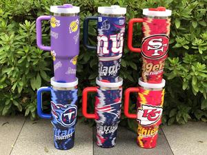Tazze Personalizzate da 40oz in Acciaio Inox con Stampa Patriottica, Bicchieri della Squadra di Football della New England con Manico - Product Image 5