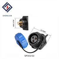 Connecteur de câble circulaire étanche fileté SP13 mâle/femelle 250V 200V 125V 13A 5A 3A IP68 pour l'aviation