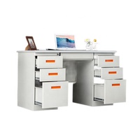 Table de bureau en acier au design moderne avec tiroirs de rangement en métal durable