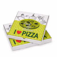 Boîte à pizza en papier kraft avec logo personnalisé, qualité alimentaire, 8, 10, 12, 14, 15, 16 pouces, boîte d'emballage pour pizza à emporter, carton ondulé