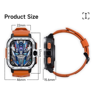 Montre connectée sport avec double caméra, réseau 4G, Wifi, Android 8.1, écran de 2,02 pouces, pour <span class=keywords><strong>Lokmat</strong></span> <span class=keywords><strong>Appllp</strong></span> 4, tendance de la mode - Product Image 3
