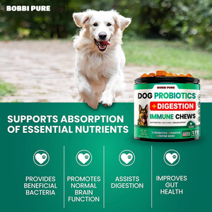 कुत्ते प्रोबायोटिक्स Chews पाचन एंजाइमों Prebiotics कुत्तों के लिए प्रोबायोटिक्स एलर्जी राहत कुत्ते मल्टीविटामिन Chewable Glucosamine के साथ - Product Image 4