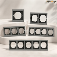Prise murale européenne grise mate 10A, panneau modulaire DIY avec prises TV, ordinateur, téléphone RJ45, interrupteur moderne européen pour la maison