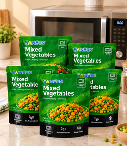 Custom Printed CPP Food Grade High Temperature Microwave Steam Cooking Stand Up Pouch Non-Zipper Mixed Vegetables <b>Packaging</b> <b>Bag</b> - Product Image 1