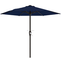 Parasol de terrasse portable, parasol d'extérieur, structure robuste et résistante à la rouille, poignée facile à retourner et réglage de l'inclinaison.
