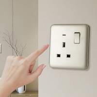 Interrupteurs muraux électriques à gros boutons, 4 gangues, en plastique, 10A 250V IP21, norme britannique, montage mural
