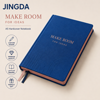 Carnet A5 personnalisable « Make Room for Ideas », couverture rigide, quadrillé, avec dorure et gaufrage, ouverture à plat, pour le travail, les réunions et les notes créatives