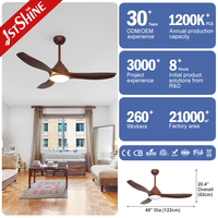 Ventilateur de plafond 1stshine avec pales en ABS, télécommande, éclairage LED, qualité commerciale, personnalisable OEM/ODM, résistant à la rouille, éco-responsable, le mieux noté