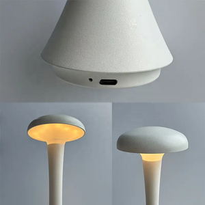 Lampe de table LED sans fil à commande tactile moderne, batterie rechargeable intégrée, abat-jour conique, lumière décorative pour chambre à coucher - Product Image 3