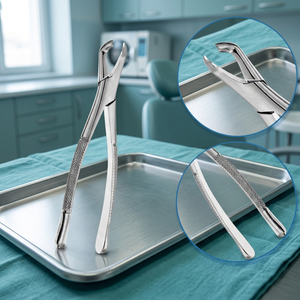 Pinzas de Extracción Dental BK Industries para Dientes del Sabiduría Inferiores, Manuales, Ergonómicas, de Acero Inoxidable Estriado, Instrumento Quirúrgico Clase I - Product Image 6
