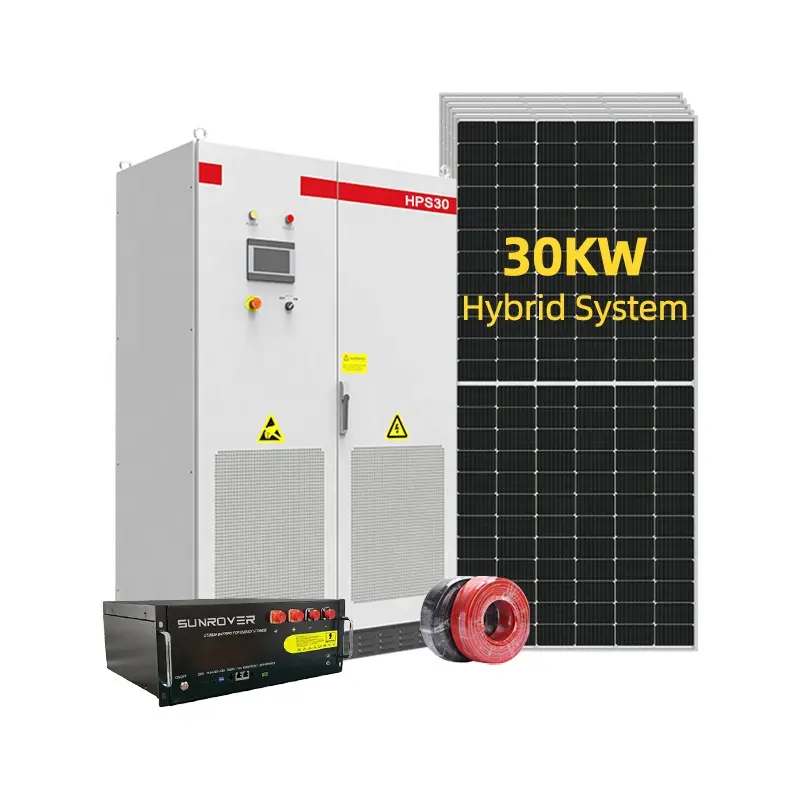 30kw 50kw 100kw हाइब्रिड सौर पैनल प्रणाली उद्योगों और घरेलू उपयोग के लिए सौर ऊर्जा प्रणाली