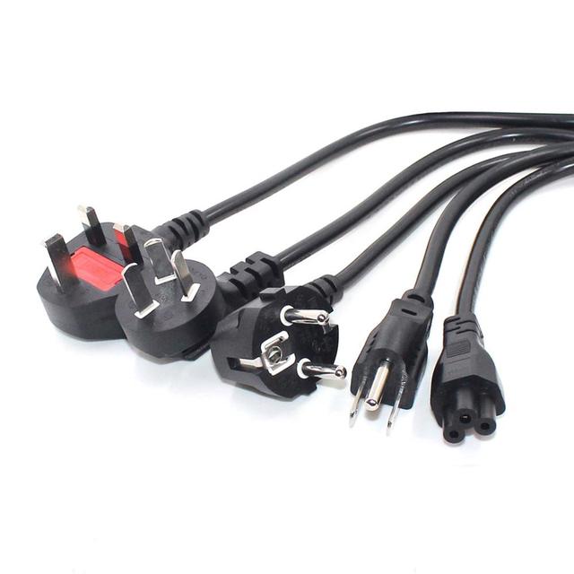 IEC320 C5 Cloverleaf Lead to EU/US/AU/UK AC EU Plug Power Cable Extension Lead AC Cord for PC Monitor