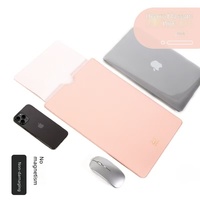 Étui pour ordinateur portable en cuir PU avec logo embossé, bord cousu, imperméable, sac intérieur pour tablette PC