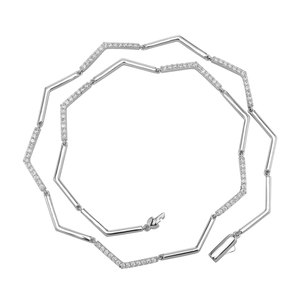 Nuevo Collar Deportivo Delgado con Eslabones de Cobre y Circonita, Cadena de Moda Simple, Joyería Unisex Personalizada al por Mayor - Product Image 5