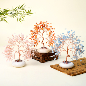 Nouveautés : Arbre à Argent en Cristal de Guérison Fait Main avec Base en Jade Blanc et Éclats de Cristal Naturel pour la Décoration - Product Image 1
