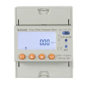 Acrel Single Phase Prepayment Power Meter 60A Input IC Card Charge & Remotely Control & Warning Function Prepaid Energy Meter