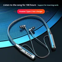 Écouteurs A12 pour 6.0, style tour de cou, étanches IPX5, semi-intra-auriculaires, sans fil, sportifs, avec emplacement pour carte, nouveau modèle privé transfrontalier