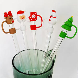 Accesorios de Bar, Pajitas Onduladas de Vidrio para Beber con Cepillo de Limpieza - Product Image 2