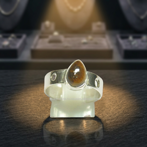 925 Sterling <b>Silver</b> Natural Gemstone Pear Cut Classic Fashionable <b>Ring</b> for Women & <b>Men</b> for Gifts & Parties - Product Image 2