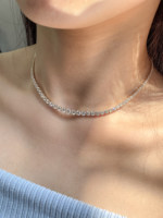 Hailey Geschenk Feenhafte Ethereal Tennis Gradient Style 18K Massivgold Voll-Diamant-Halskette – Perfekt für Bankette und Partys, ein echter Blickfang
