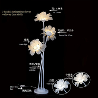 Décoration lumineuse LED pour fête de mariage, déclencheur de route en acrylique et métal avec guide de fleurs de pivoine, alimentation CA pour décorations d'événements