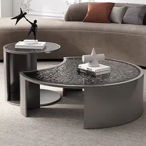 Glass Top Round Coffee Table For Living Room