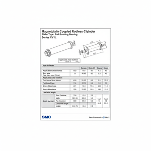 SMC นิวเมติกส์แบบไม่มีก้าน CY1L25H-100B กระบอกอุปกรณ์เสริมเครื่องมือนิวเมติกส์และชิ้นส่วน - Product Image 1