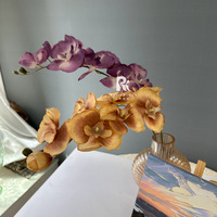 Fleur artificielle Phalaenopsis couleur Morandi 8, décoration florale pour mariage et salon